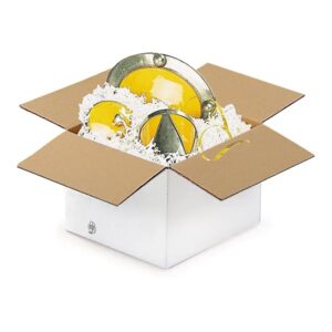 RAJA single wall, square based white cardboard boxes